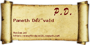 Paneth Dévald névjegykártya
